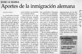 Aportes de la inmigración alemana  [artículo] Valeria Maino