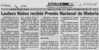 Lautaro Núñez recibió Premio Nacional de Historia  [artículo]