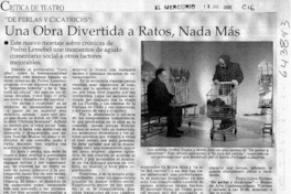 Una obra divertida a ratos, nada más  [artículo] Pedro Labra Herrera