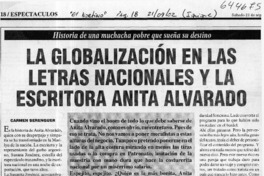 La globalización en las letras nacionales y la escritora Anita Alvarado  [artículo] Carmen Berenguer
