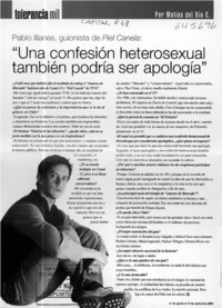 "Una confesión heterosexual también podría ser apología"  [artículo] Matías del Río C.