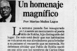 Un homenaje magnífico  [artículo] Marino Muñoz Lagos
