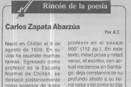 Carlos Zapata Abarzúa  [artículo] A. T.