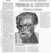 Premian al escritor Francisco Coloane  [artículo]