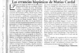 Las errancias hispánicas de Matías Cardal  [artículo] Wellington Rojas Valdebenito