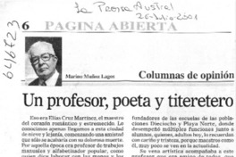Un profesor, poeta y titeretero  [artículo] Marino Muñoz Lagos