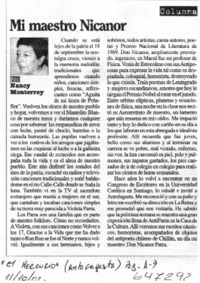 Mi maestro Nicanor  [artículo] Nancy Monterrey