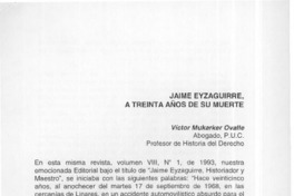 Jaime Eyzaguirre, a treinta años de su muerte