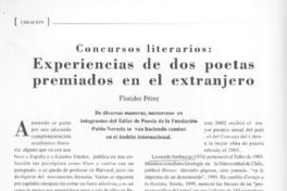 Experiencia de dos poetas premiados en el extranjero  [artículo] Floridor Pérez