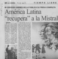 América Latina "recupera" a la Mistral  [artículo]