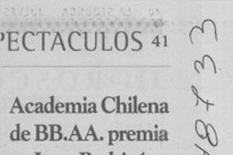Academia Chilena de BB.AA. premia a Juan Radrigán  [artículo]