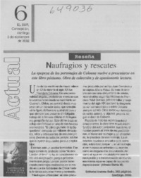 Naufragios y rescates  [artículo] Alfredo Barría M.
