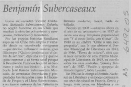 Benjamín Subercaseaux  [artículo] Miguel Laborde