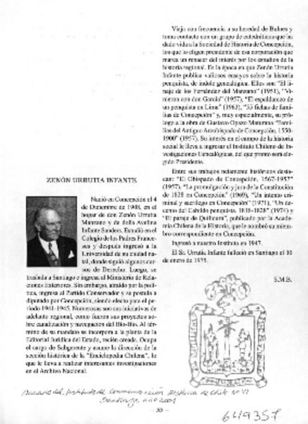 Zenón Urrutia Infante  [artículo] S. M. B.