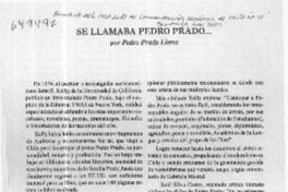 Se llamaba Pedro Prado  [artículo] Pedro Prado Llona