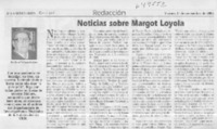 Noticias sobre Margot Loyola  [artículo] Sucre Valenzuela Zura