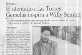 El atentado a las Torres Gemelas inspira a Willy Semler  [artículo] Andrea González