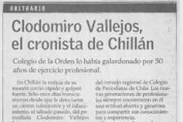 Clodomiro Vallejos, el cronista de Chillán  [artículo]