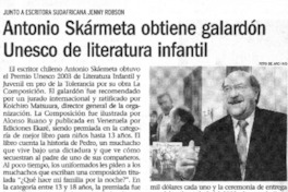 Antonio Skármeta obtiene galardón Unesco de literatura infantil  [artículo]