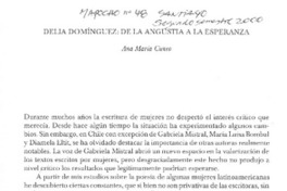 Delia Domínguez, de la angustia a la esperanza  [artículo] Ana María Cuneo