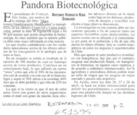 Pandora biotecnológica  [artículo] Antonio Horvath Kiss