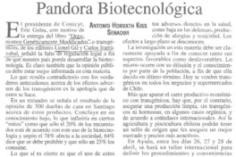 Pandora biotecnológica  [artículo] Antonio Horvath Kiss