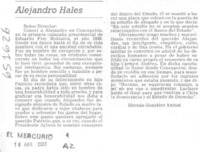 Alejandro Hales  [artículo] Hernán González Aninat