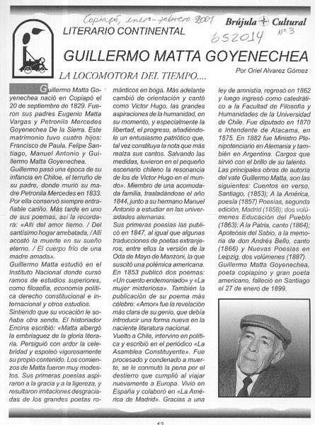 Guillermo Matta Goyonechea  [artículo] Oriel Alvarez Gómez