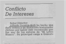 Conflicto de intereses  [artículo] Luis Larraín Arroyo