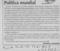 Política mundial  [artículo] Antonio J. Salgado