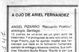 "Recuento poético"  [artículo] Ariel Fernández