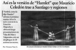 Así es la versión de "Hamlet" que Mauricio Celedón trae a Santiago y regiones  [artículo] Ximena Veas G.