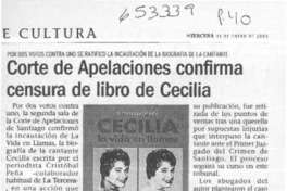 Corte de Apelaciones confirma censura de libro de Cecilia  [artículo]