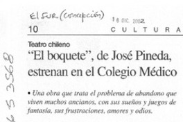 "El boquete" de José Pineda, estrenan en el Colegio Médico  [artículo]