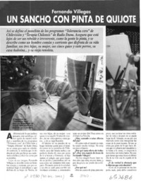 Un Sancho con pinta de Quijote  [artículo] Paula Palacios Meza