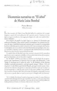 Dicotomías narrativas en "El árbol" de María Luisa Bombal  [artículo] Paola Bianco
