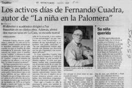 Los activos días de Fernando Cuadra, autor de "La niña en la palomera"  [artículo] Verónica Marinao