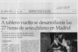 A tablero vuelto se desarrollaron las 27 horas de sexo chileno en Madrid  [artículo] Macarena Lescornez R.