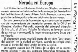 Neruda en Europa  [artículo]