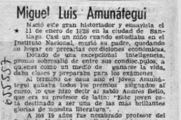 Miguel Luis Amunátegui  [artículo] Fap.