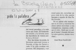 12 julio, nace Neruda  [artículo] Juan Meza Sepúlveda.