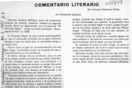 Comentario literario:  [artículo] Antonio Cárdenas Tabies.