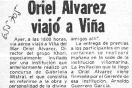 Oriel Alvarez viajó Viña.  [artículo]