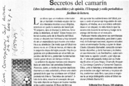 Secretos del camarín.  [artículo] Alfredo Barría.