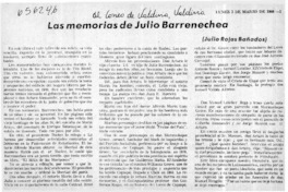 Las memorias de Julio Barrenechea.  [artículo] Julio Rojas Bañados.