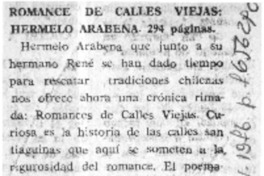 Romance de calles viejas  [artículo] Enrique Villablanca.