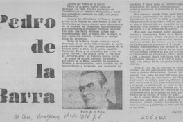 Pedro de la Barra  [artículo] Eugenio Brito.