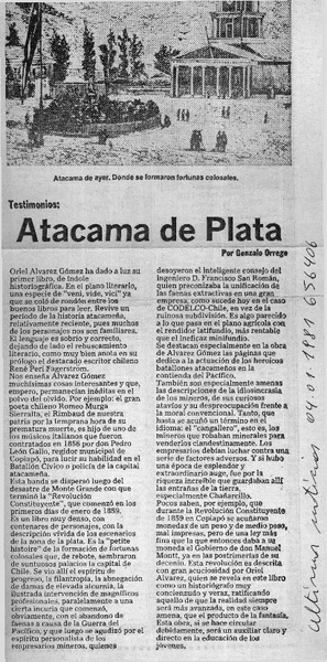 Atacama de plata  [artículo] Gonzalo Orrego.
