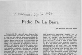 Pedro de la Barra  [artículo] Manuel Martínez Salvo.