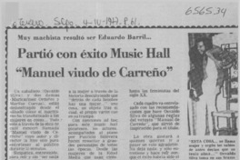 Partió con éxito music hall "Manuel viudo de Carreño".  [artículo]
